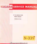 Niagara-Niagara 1B, 36 Ton and 60 Ton, Press Brake Service Manual 1964-1B-36 Ton-60 Ton-01